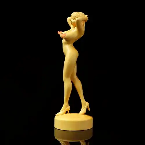 黄杨实木雕刻手工艺礼品居家创意小摆件男士把玩件美女裸女人体美