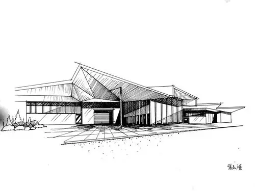 学员建筑手绘线稿 - 大禹手绘图片-考研快题-软件班-手绘班价格