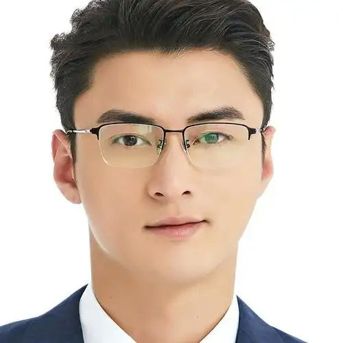 新款近视光学商务男士半框金属眼镜架厚金电镀定制成品光学镜