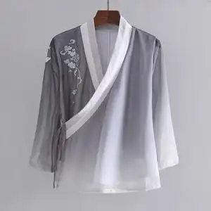 高档变八茶叭绣汉渐分禅风袖新春喇丝中国上夏衣服款花天雪式纺色