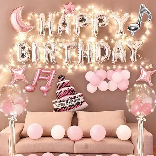 生日装饰场景布置40寸数字气球成人周岁气球套装男女派对 背景墙