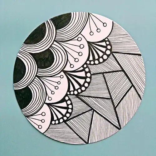 黑白装饰画线描画针管笔