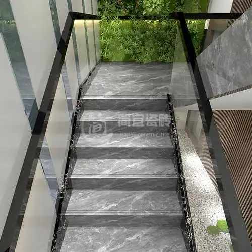 楼梯通体大理石瓷砖梯级防滑地砖别墅通体砖