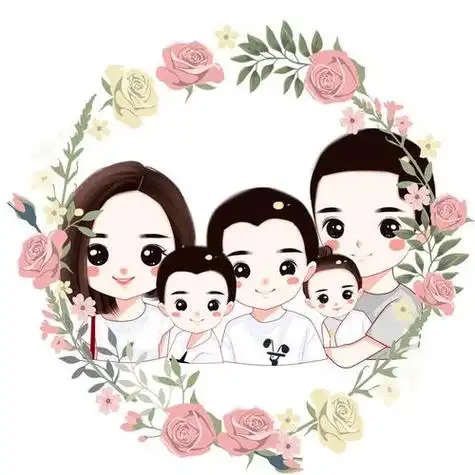 一家五口头像设计全家福合照图片幸福的样子真好