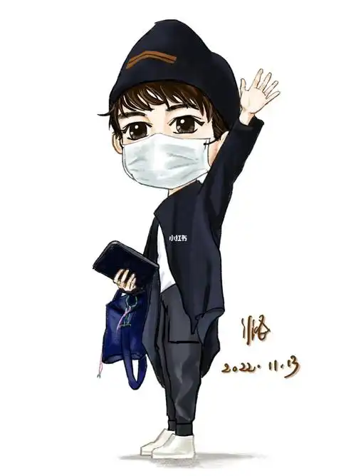 来一个深圳机场卷毛吴磊q版