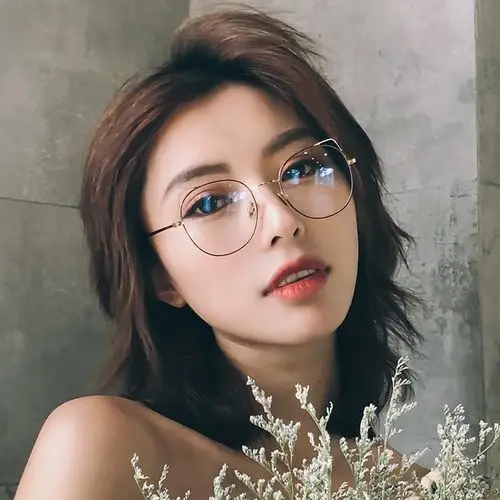 青陌 可爱眼镜框女士时尚猫耳朵圆形个性近视眼镜复古平光镜潮