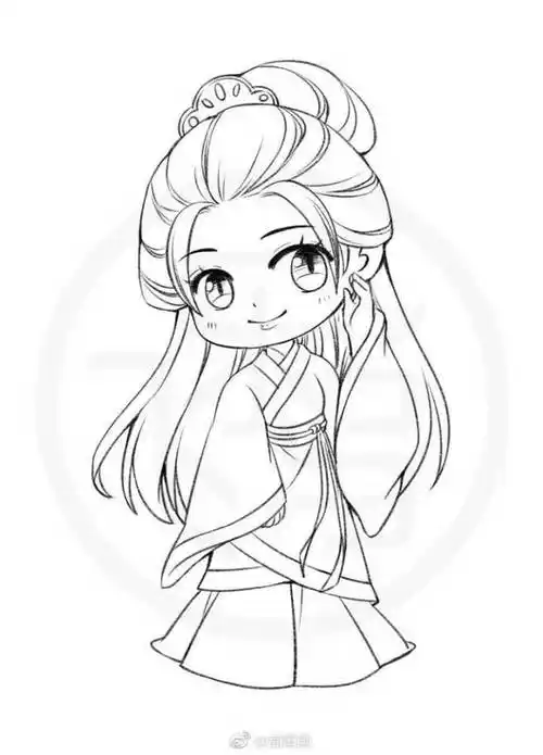 q版二次元人物简笔画 - 简单简笔画