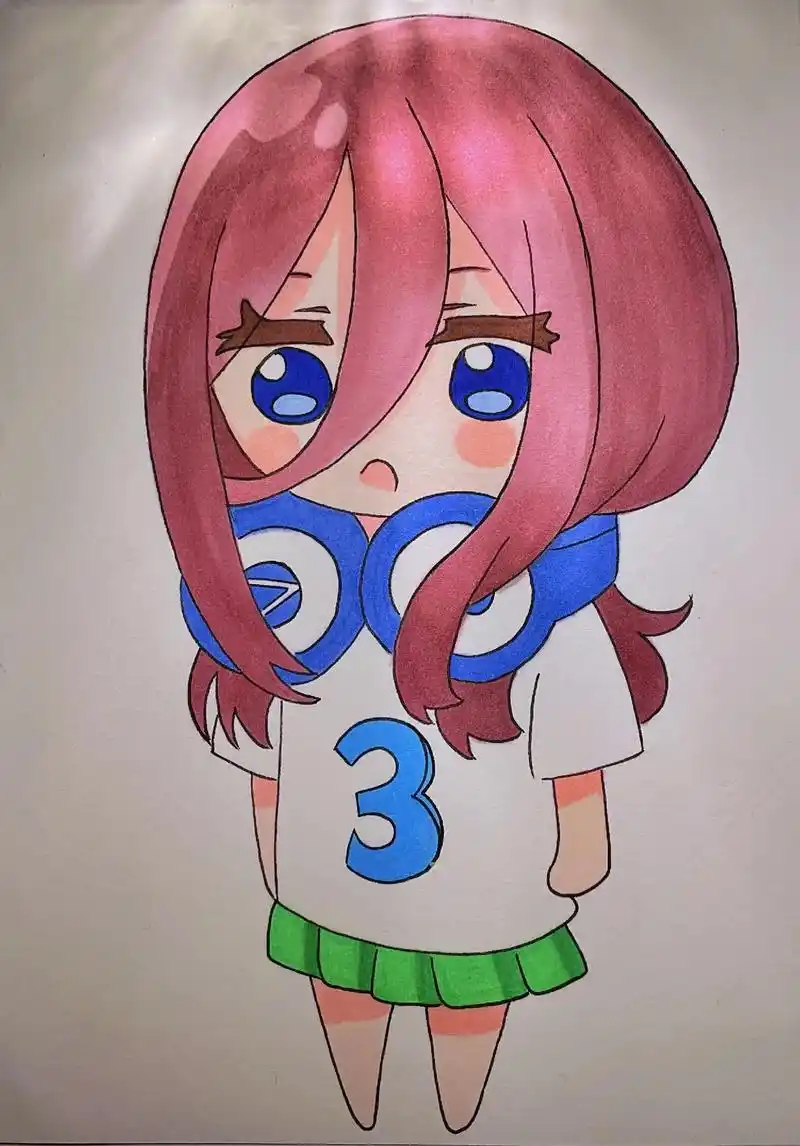 中野三玖都释怀了,那你呢? 马克笔手绘