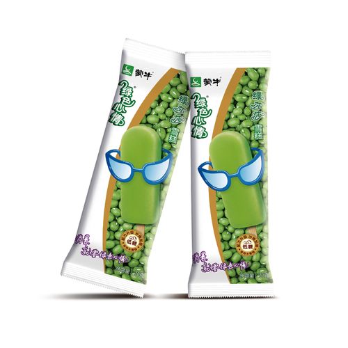 蒙牛绿色心情夏日解渴绿豆沙木糖醇雪糕怀旧冰激凌71g5支