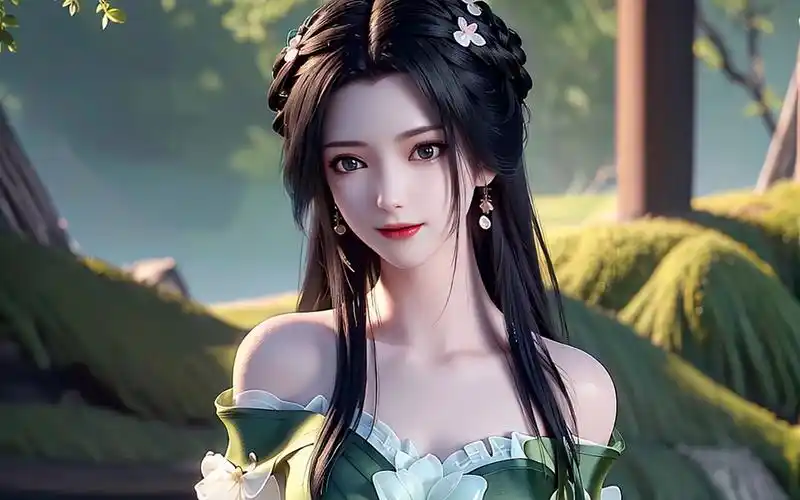 清新妩媚,国漫女神姜立百褶小短裙壁纸舒展心情