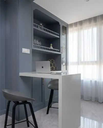 188㎡轻奢美式,灰蓝色的空间!14423638