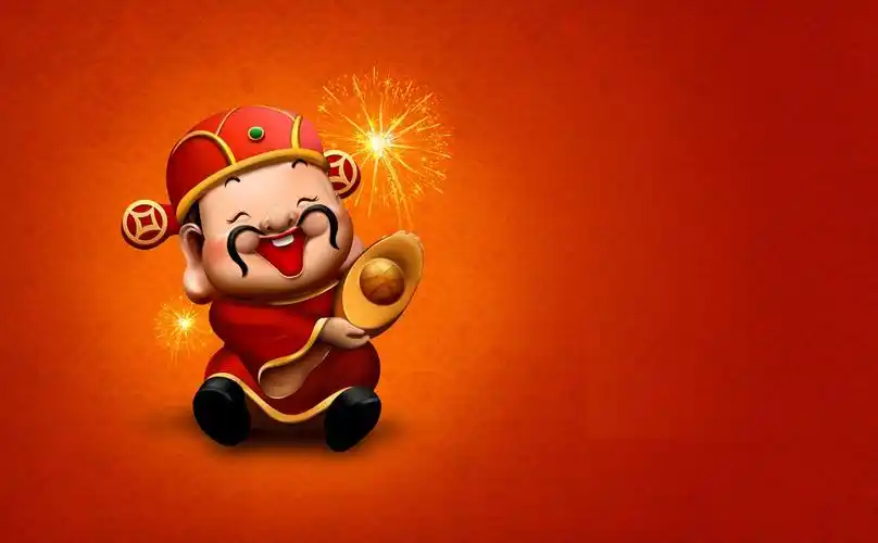 恭喜发财财神像高清壁纸