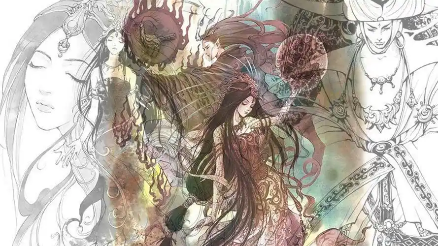 中国古风古韵唯美人物手绘桌面壁纸图片