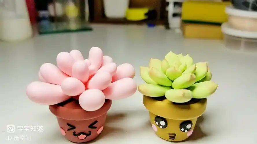 超轻粘土亲子手工多肉植物