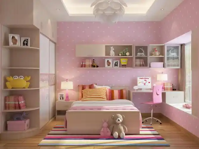 现代风格女孩儿童房