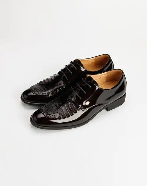 奥康专场男款深酒红色漆皮商务正装皮鞋