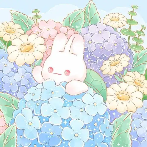 兔鳖少女心插画|头像分享丨绣球花系列