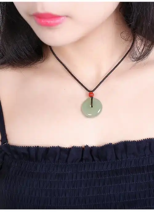 7000年和田玉鸭蛋青平安扣吊坠男女玉坠情侣玉石平安