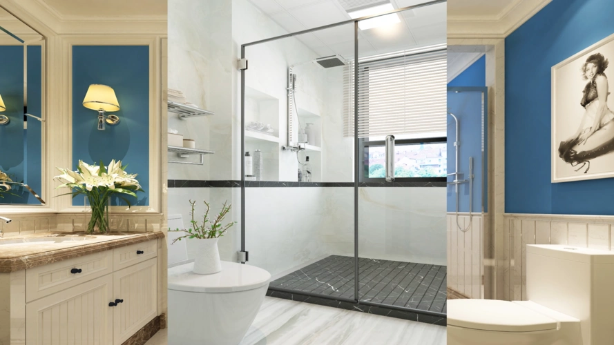 2020新设计小巧便宜的浴室独立式钢化玻璃淋浴间