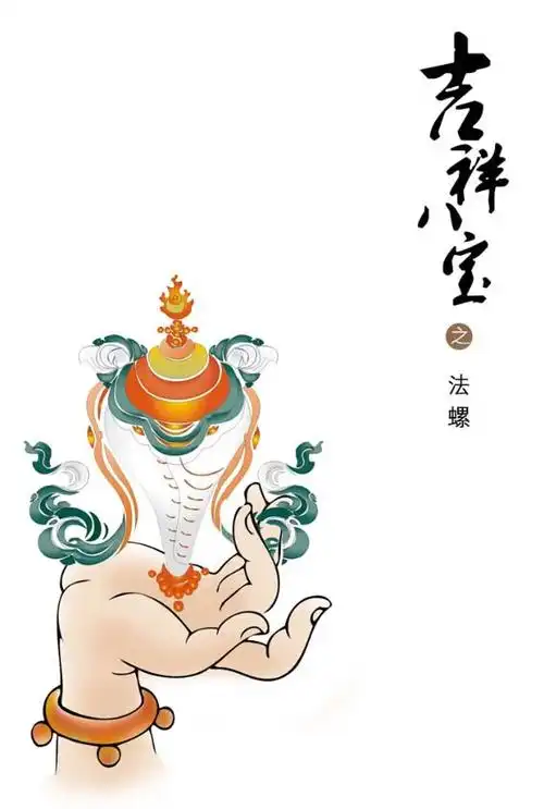 描绘成八种图案纹饰.作为佛教艺术的装饰.