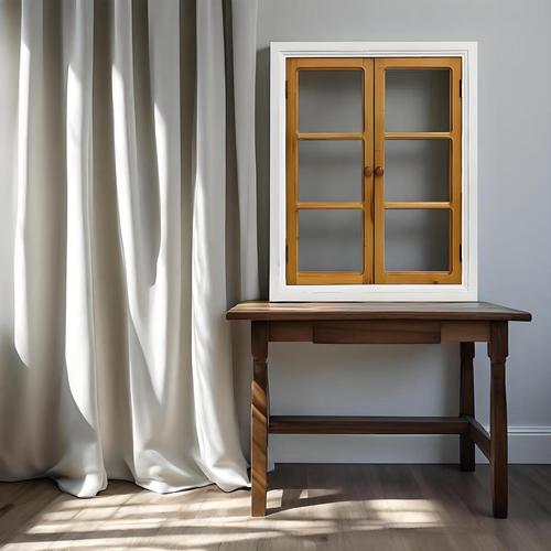 中掌柜复古实木海棠花玻璃假窗户仿中式装饰背景墙拍摄道具窗户带玻璃