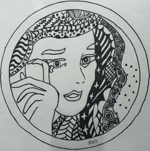 感悟大师——黑白装饰画(合肥市行知学校站塘校区七年级八班美术作品