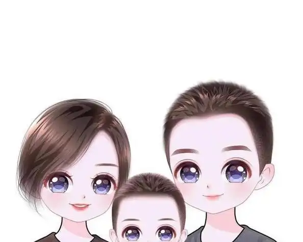 一家三口亲子图片卡通 一家人卡通合照做头像