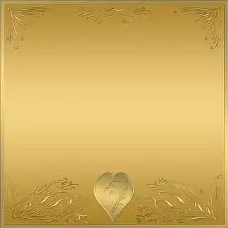 美丽的金色花框与爱心