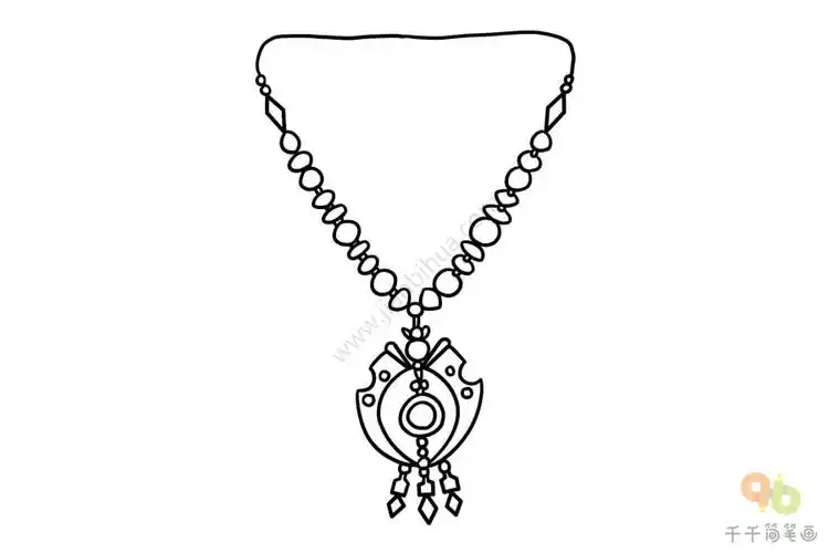 漂亮的项链怎么画