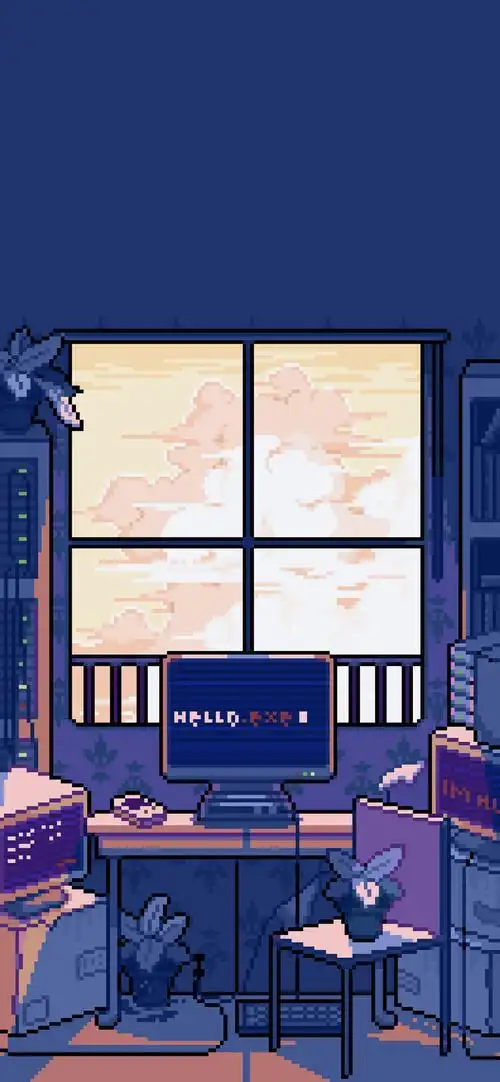 唯美像素风风景插画手机壁纸