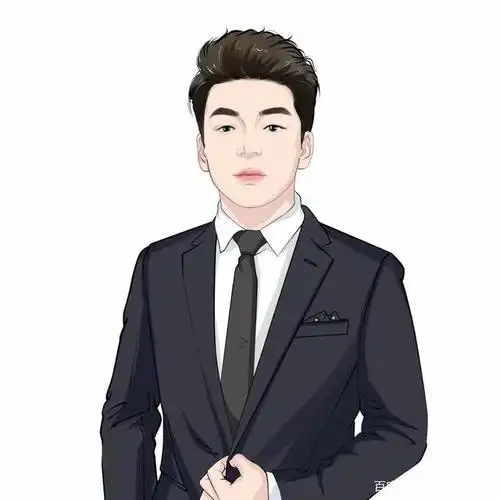 手绘西服男士头像,穿西服的男士真的很帅