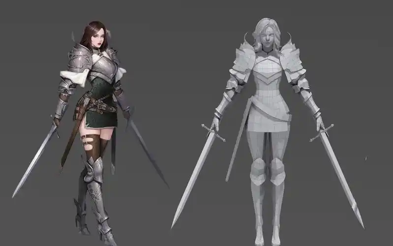 【3dmax建模】女战士模型制作,人物布线案例讲解