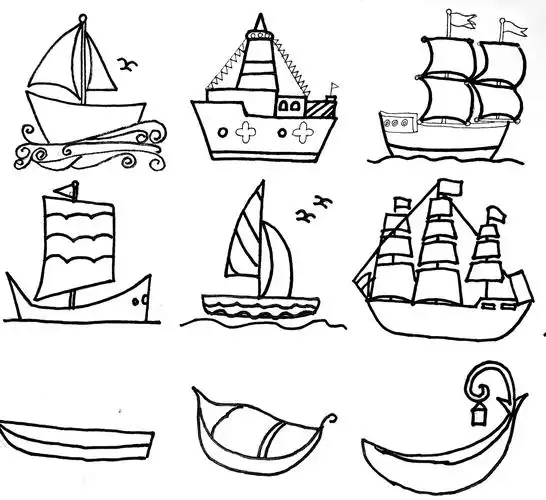 简笔画,船