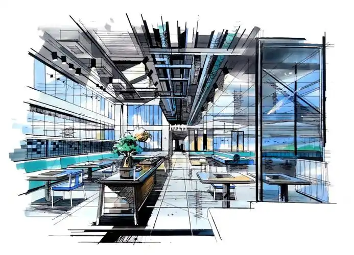 四川美术学院艺术与科技|餐饮空间手绘表现