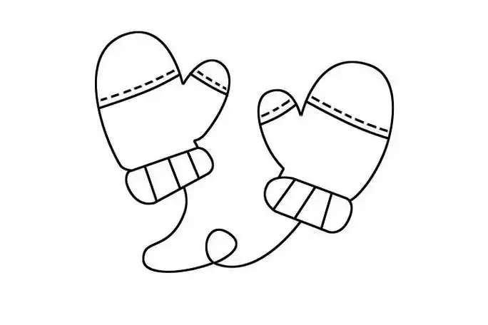 手套帽子的简笔画