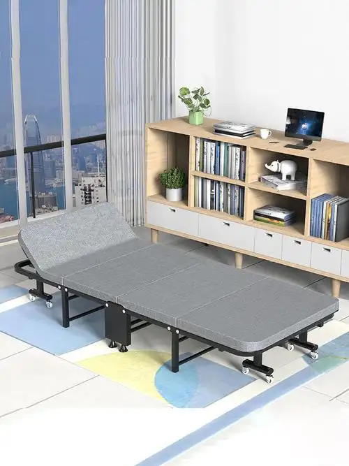 倍尔德办公室午休折叠床单人床四折家用简易硬板陪护便携简单