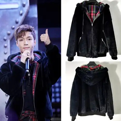 即刻电音张艺兴同款衣服男女女装加绒加厚连帽休闲运动套装