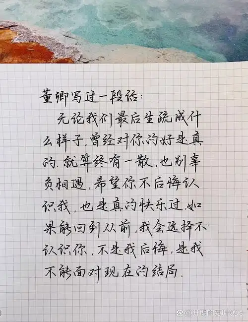 手写/摘抄/董卿语录 董卿写过一段话 无论我们最后生疏成什么样子