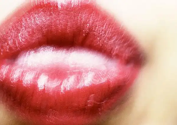 特写,女人,嘴,撅嘴