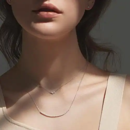 18k金镶钻彩金微笑锁骨项链missmoond色莫桑石黄金玫瑰金正品表白