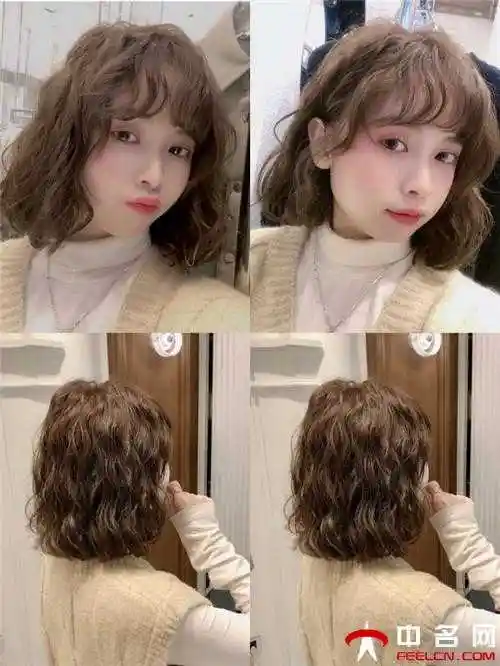 中短发发型2021年最新款女图片卷发减龄甜美法式蛋卷头推荐