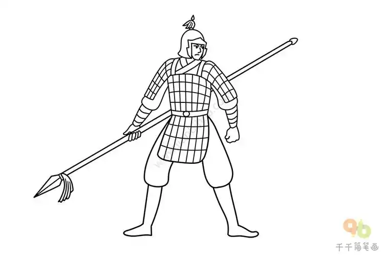 长枪兵简笔画