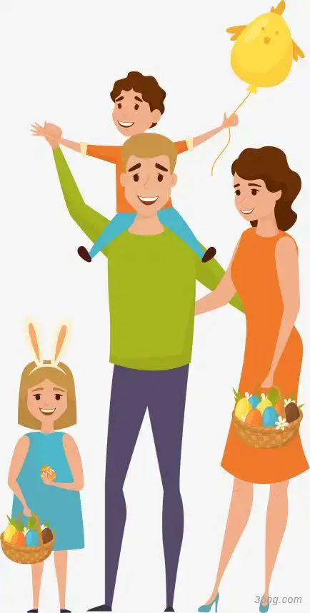 卡通版幸福的一家四口