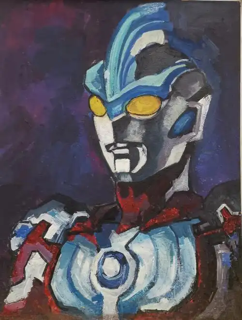 水粉画银河奥特曼