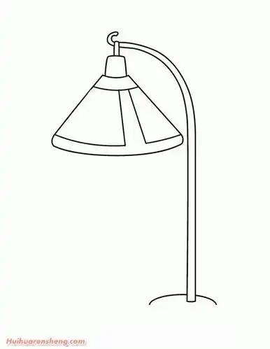 黑白台灯简笔画