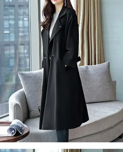 超级精选 穿dress 女士服饰 长款风衣女过膝 欧美时尚中长款春秋2017