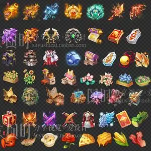 q版装备武器物品图标png素材游戏道具植物材食物手游美术icon图标