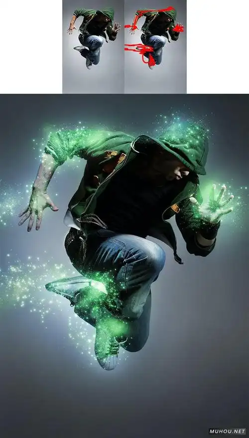 ps动作炫酷魔法粉末粒子闪耀照片效果制作magicdustphotoshopaction