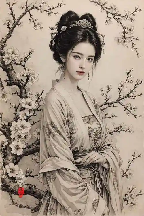 古风素描《红尘共渡意中人》高清组图