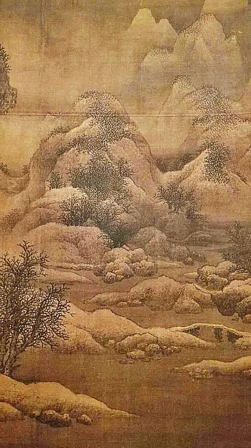 天津博物馆镇馆三宝之二--- 宋代范宽雪景寒林图轴